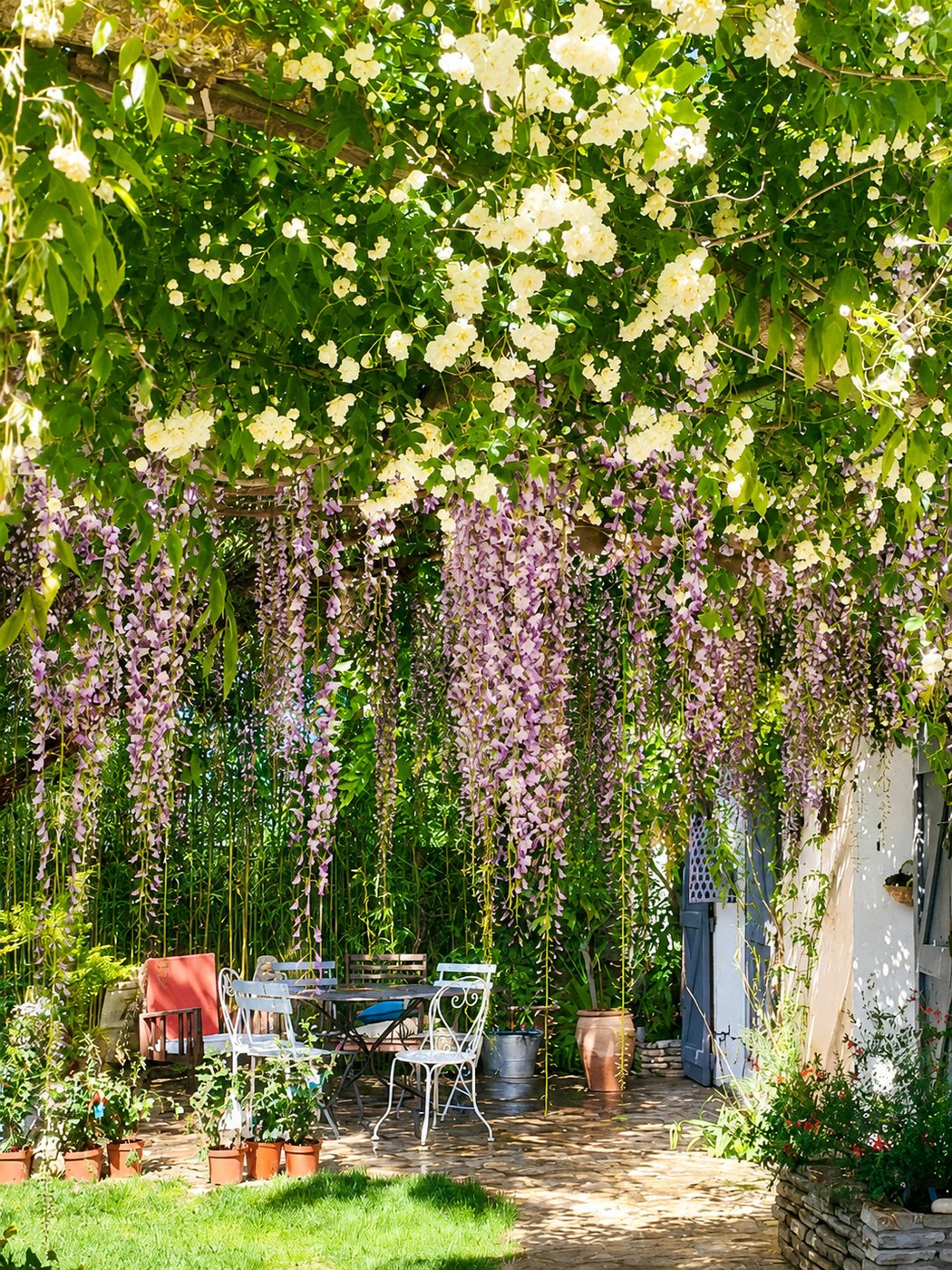 ext terrasse 02 - extérieur, jardin et piscine de la maison à Beaurecueil